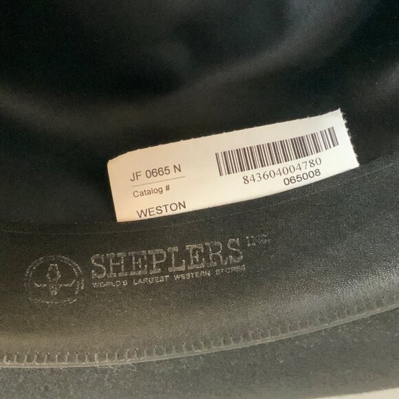 Justin Weston Black Fur Felt 6x Cowboy Hat By Milano Hat Co Size 7-1/8 Western - Picture 11 of 12